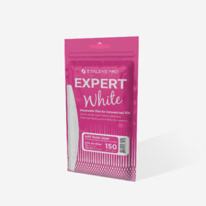White disposable files for crescent nail file (soft base) Staleks Pro Expert 40, 150 grit (30 pcs)