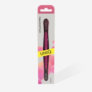 Manicure pusher Gummy with silicone handle UNIQ 11 TYPE 1 (straight flat and loop pusher)