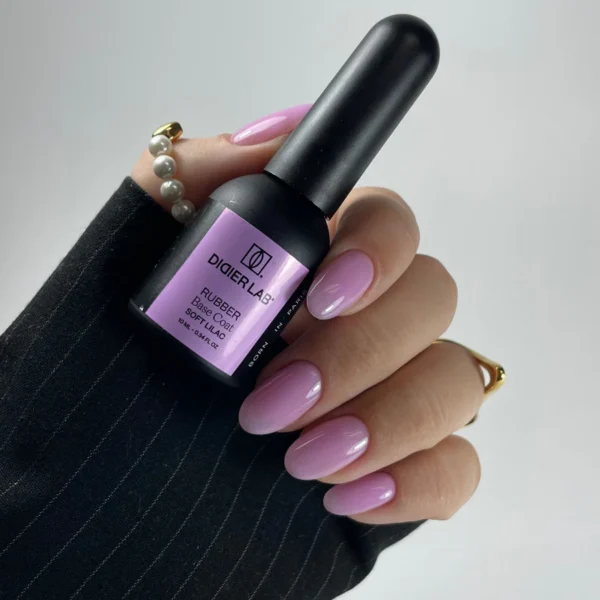 Didier Lab Rubber base coat, Soft lilac , 10ml - Bilde 3