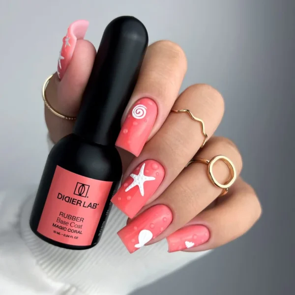 Didier Lab Rubber base coat, Magic coral , 10ml - Bilde 2