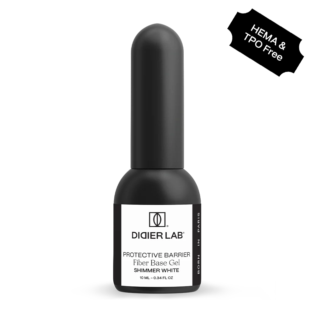 Didier Lab Fiberglass Base, Shimmer White, 10ml.