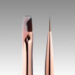 DARK dobbeltsidig pensel beige (liner 11 mm, flat firkantet gelpensel 9 mm)