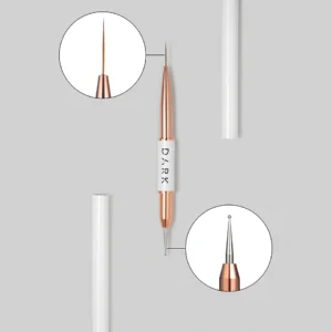 DARK dobbeltsidig neglepensel (liner 13 mm, dottingverktøy 1,2 mm) – oppdatert design