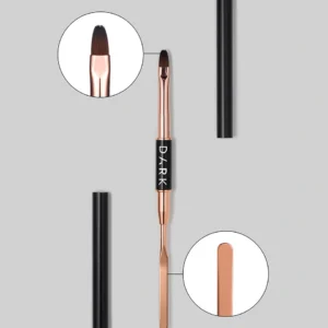 DARK dobbeltsidig pensel svart (spatel + avrundet gelpensel 9 mm)