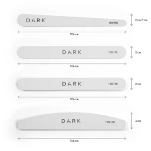 DARK Neglefil – halvmåne grå, skumkjerne, 25 stk (150/180)